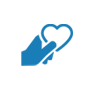 Logo di una mano che regge un cuore come simbolo di ospitalità